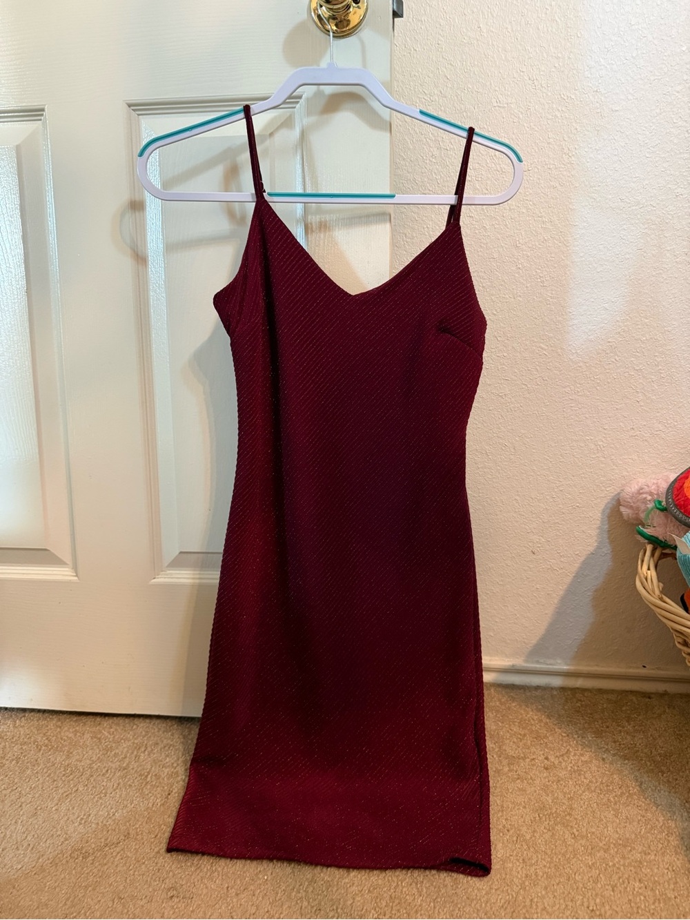 Papaya Sparkly Burgundy Mini Dress